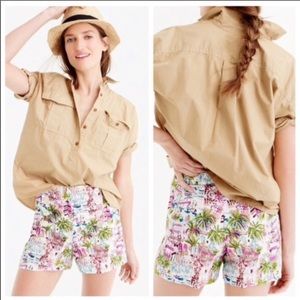J Crew Harbor Print linen blend shorts NWOT
